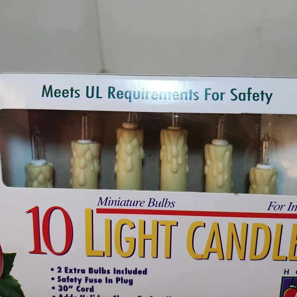 Vintage Christmas 10‎ Light Candle Set Candolier Retro Traditional NEW